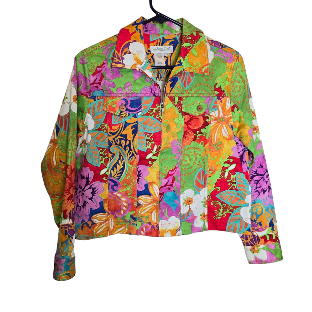 Coldwater Creek Multicolor Floral Jacket
